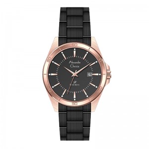 Alexandre Christie AC 1011 Rosegold Black Lady Steel LDBBRBA